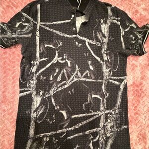 Dolce & Gabbana Black Monkey Print Shirt